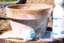 Salt Deposit on Clay Pot